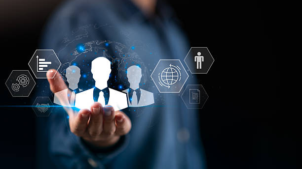 istock Digital human resources concept with global connectivity and workforce icons representing employee management, data insights, and recruitment strategy, ideal for modern HR and talent operations. 2235650626