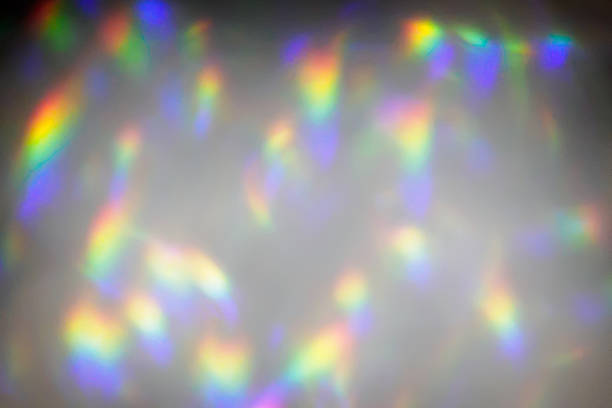 Colorful diamond glitter rainbow glow light flare sparks abstract overlay texture