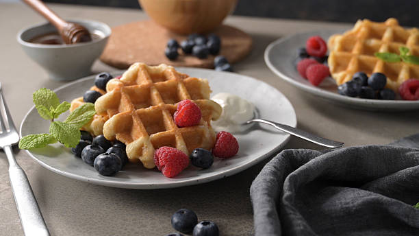 istock Sweet Homemade Berry Belgian Waffle 2235653821