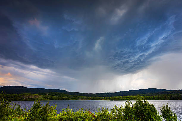 Stormy skies over a northern British Columbia lake.