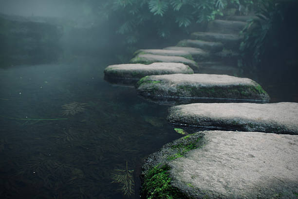 istock Stepping stones across still water 2235674076