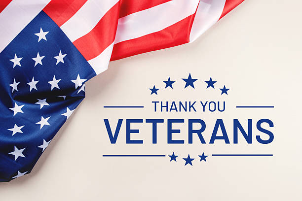 istock Beige background with American flag. 2235677947