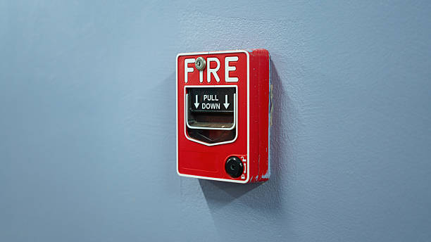 istock Fire alarm notifier box which is install on the building wall. 2235682244