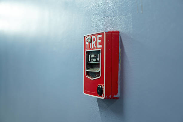 istock Fire alarm notifier box which is install on the building wall. 2235682245