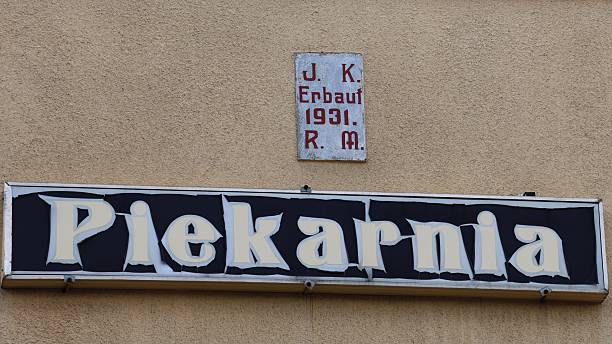 istock An old Polish bakery sign with a historical plaque from 1931 2235684043