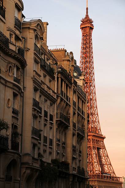 istock Eiffel Tower and Parisian buildings at sunset 2235684974
