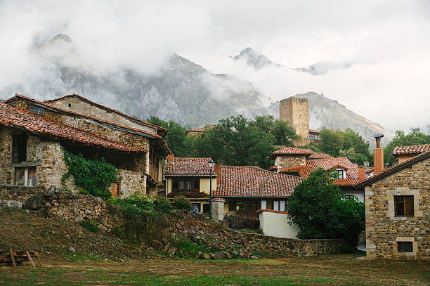 Mogrovejo, named one of the most beautiful villages in Spain, in Picos de Europa mountain range. Cantabria, Spain.