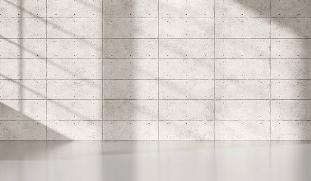 istock Empty dark abstract industrial cement wall studio room interior for display product on concrete wall background with soft shadows from the window 2235693522