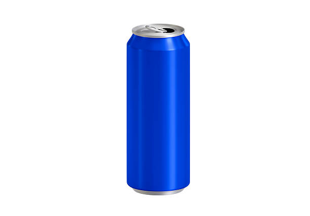 istock Open blue aluminum soda can on white background 2235693637