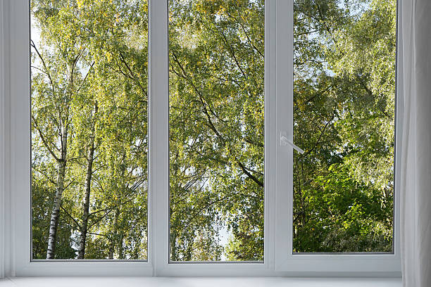 istock View from the window on the garden autumn yellow trees. 2235694370