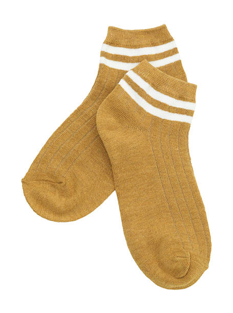istock Pair of soft socks isolated on white, top view 2235696282