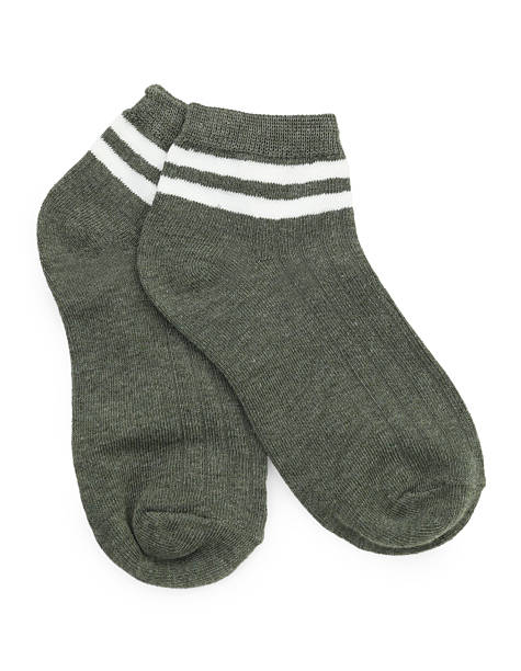 istock Pair of soft socks isolated on white, top view 2235696333