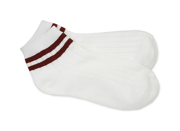 istock Pair of soft socks isolated on white, top view 2235696398