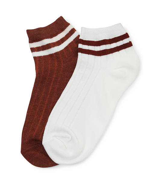 istock Pairs of soft socks isolated on white, top view 2235696419