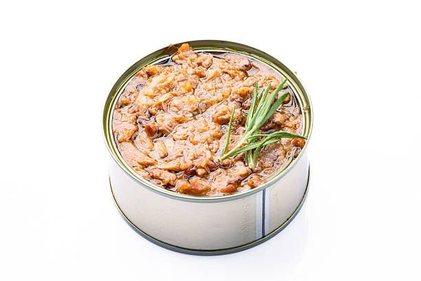 istock Canned tuna in brine isolated on white background 2235704510