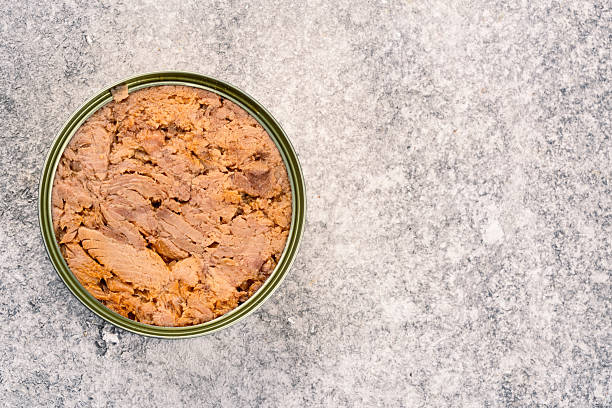 istock Canned tuna in brine isolated on vintage background 2235704820