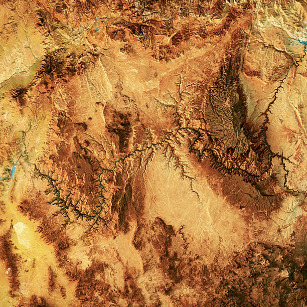 istock Grand Canyon Satellite Topographic Map 3D Render Color Border 2235706193