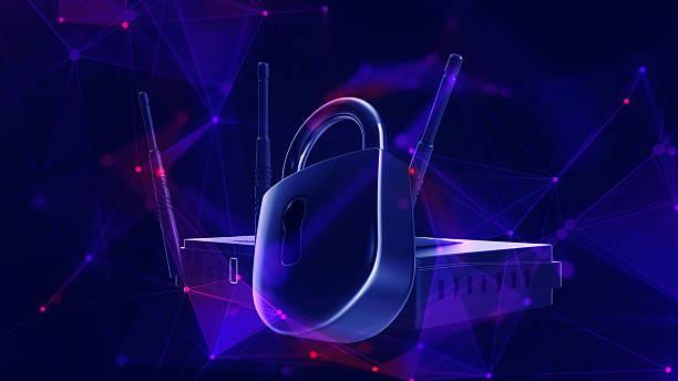 istock WiFi composited in red and blue coloured futuristic plexus environment. Web and internet security concept. 2235713255