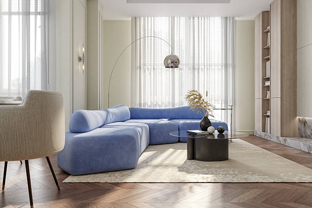 istock Elegant, bright, luxurious living room interior with complementary, natural colors 2235716649