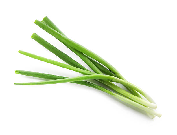 istock Fresh green onions isolated on white, top view 2235716839