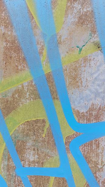 istock Paint and spray paint details on the wall background 2235720139