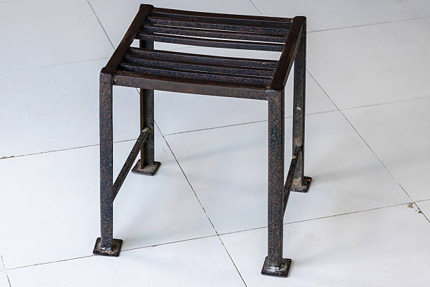 Cast iron benches, wood floors in public gardens