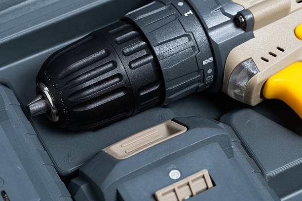 istock Closeup cordless screwdriver in tool box. 2235729722