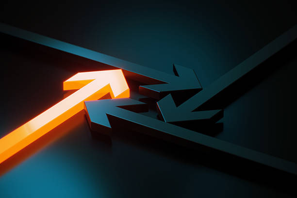 istock Arrow Symbols Merging On Dark Background 2235741463