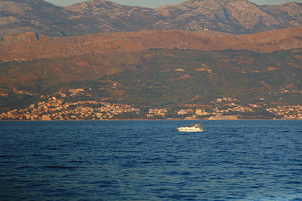 Sunset in Podstrana, small coastal town near Split, Croatia.