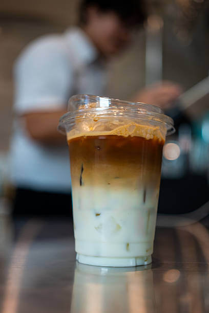 istock Close up of iced latte coffee 2235744902