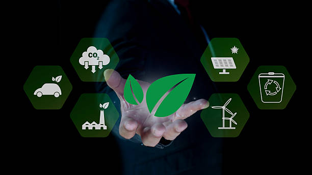 istock Business hands holding the green leaf for the Sustainable Development Goals. Climate neutral long term strategy. Decarbonization, Greenhouse gas emission target. Responsibility for the environment. 2235745154