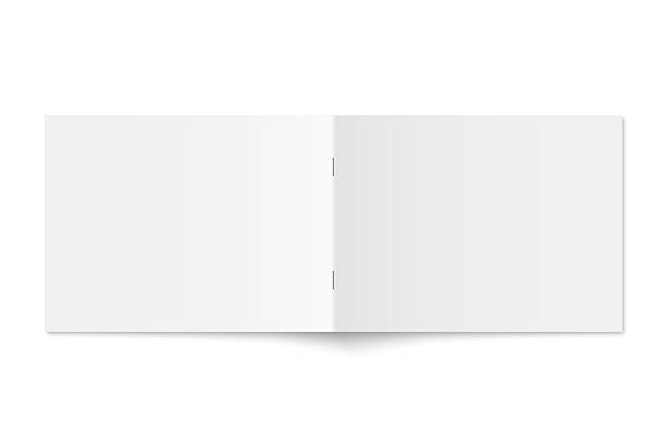 istock Vector mockup of white paperback horizontal magazine spread cover isolated 2235745714