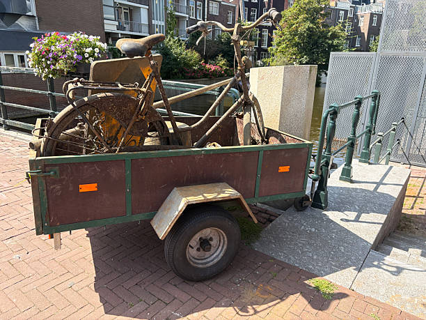 trailer full of scrap bikes