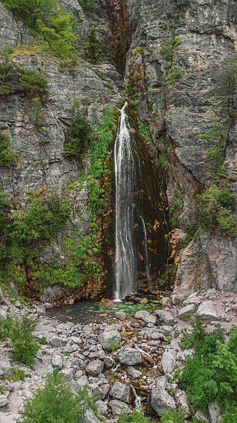 istock Vertical Drone Landscape of Grunas Waterfall in Theth 2235751567