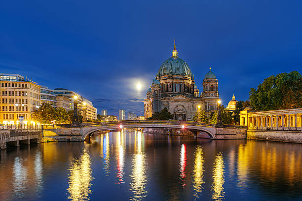 istock Berlin Cathedral and River Spree at Night Illuminated by City Lights 2235760409
