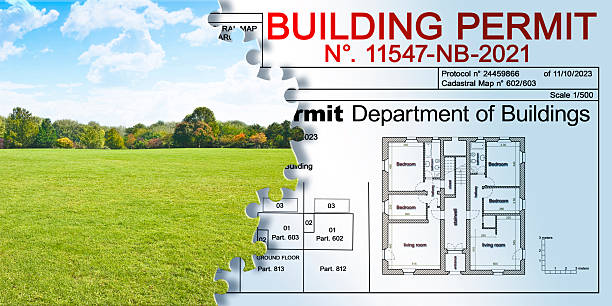 BUILDINGS PERMIT WITH VACANT LAND AVAILABLE FOR BUILDING CONSTRUCTION and work permit for residential building project