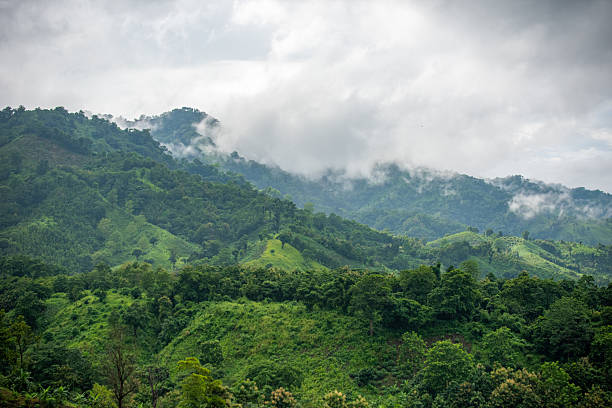 istock Rolling hills under a dramatic cloudy sky. Toma Tungi is a tourist complex and viewpoint in Thanchi, Bandarban, Bangladesh. Overcast Mountain Landscape A Lush Green Terrain Under a Cloudy Sky. 2235762514