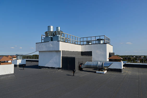 istock A Modern Rooftop Industrial HVAC System sits beneath a Clear Blue Sky during the day 2235765503