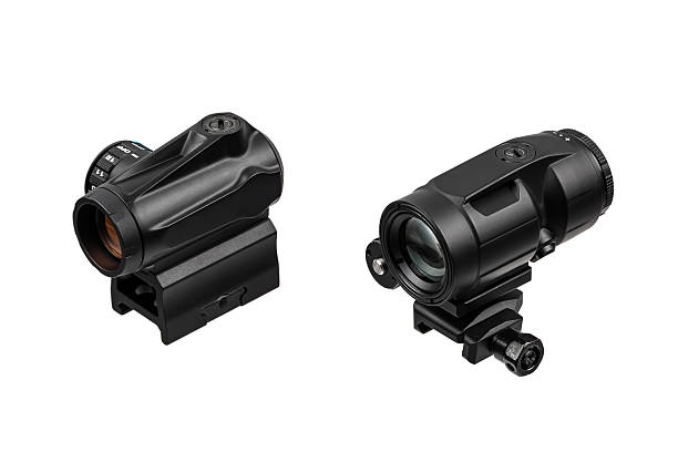 istock Black red dot and magnifier sights isolate on white background. 2235771159
