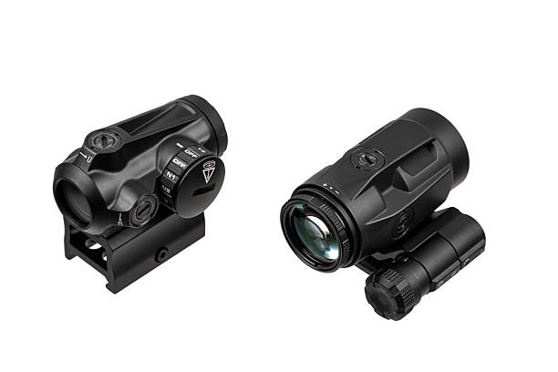 istock Black red dot and magnifier sights isolate on white background. 2235771162