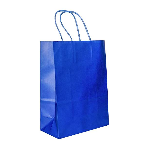 istock kraft bag of blue color on an isolated background 2235772349