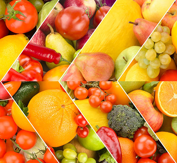 istock Assorted fresh fruits and vegetables in a vibrant collage. 2235774270