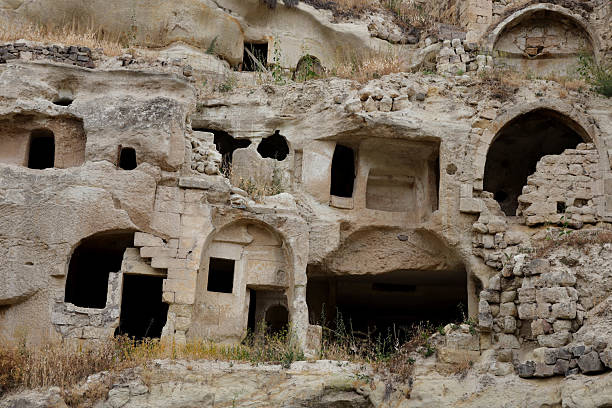 Rock formations known as fairy chimneys in the Valley of Love in Cappadocia