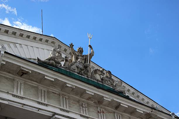 istock Architectural Sculpture of Neptune and Figures on Building Rooftop 2235776868