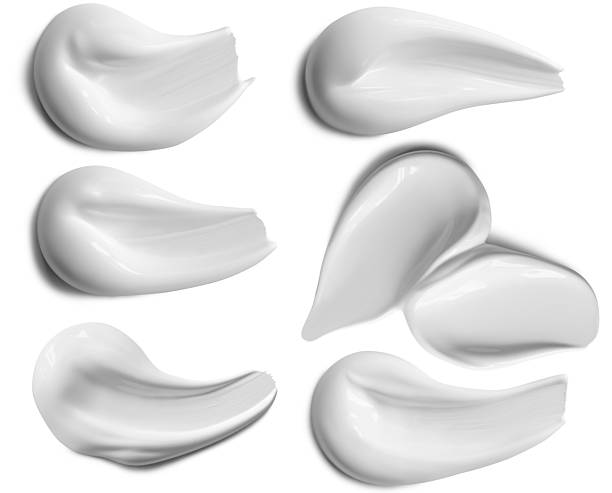 istock Collection of soft white cream strokes isolated 2235791410
