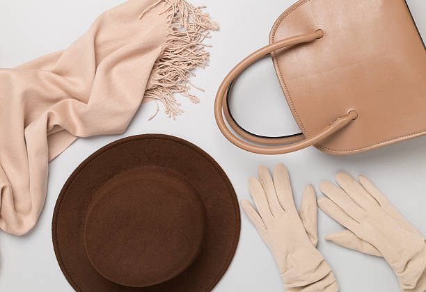Stylish autumn accessories on color background, top view