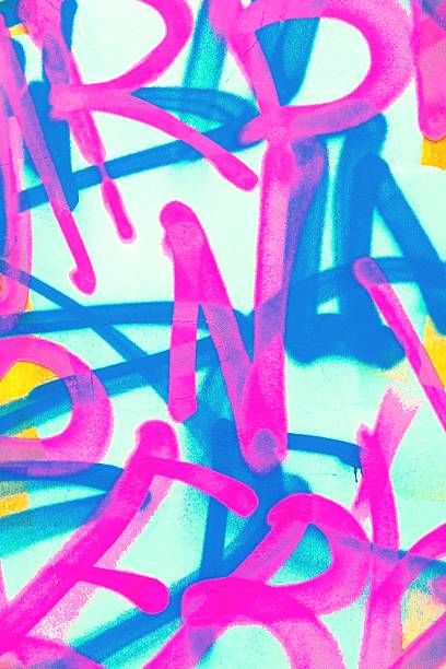 istock Vibrant Graffiti Art in Neon Pink, Cyan for Urban 90s, Y2K Style 2235799607