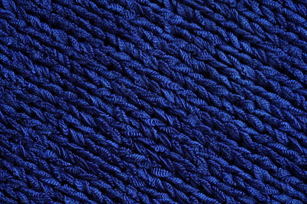 Multiple balls of blue threads, abstract textile background