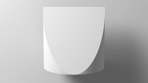 istock 3d Abstract geometric shape, truncated cylinder is in front of white wall. 3d render 2235806363