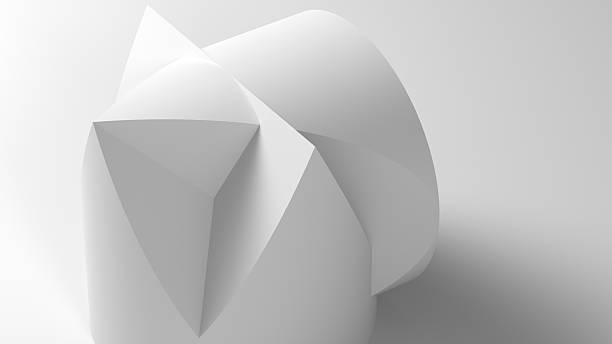 istock Abstract white artwork created from geometric shapes. This modern minimalist design 2235806378
